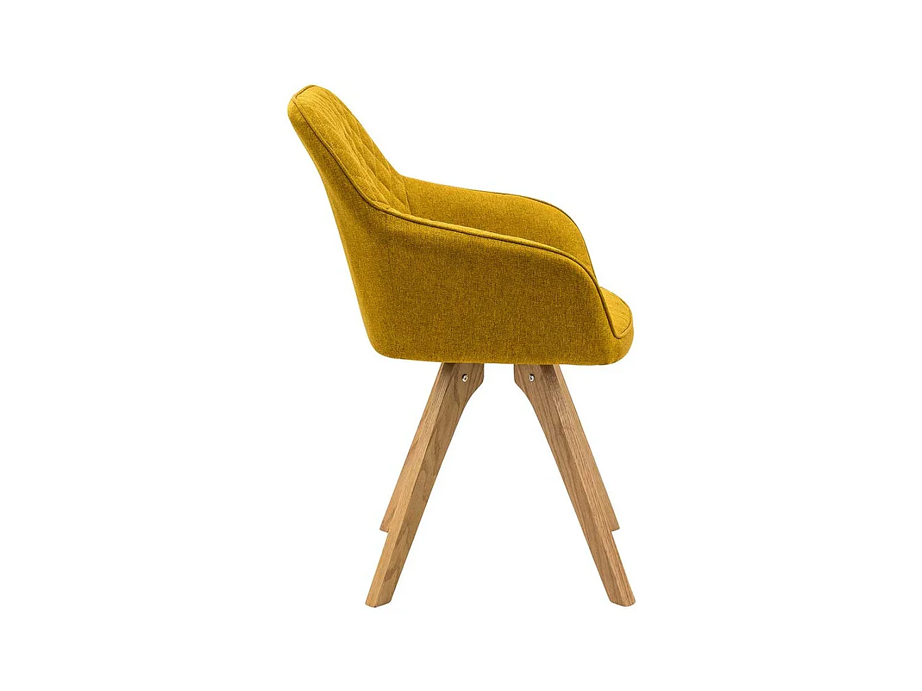 Armlehnenstühle in Gelb Webstoff Eiche Massivholzgestell (2er Set)