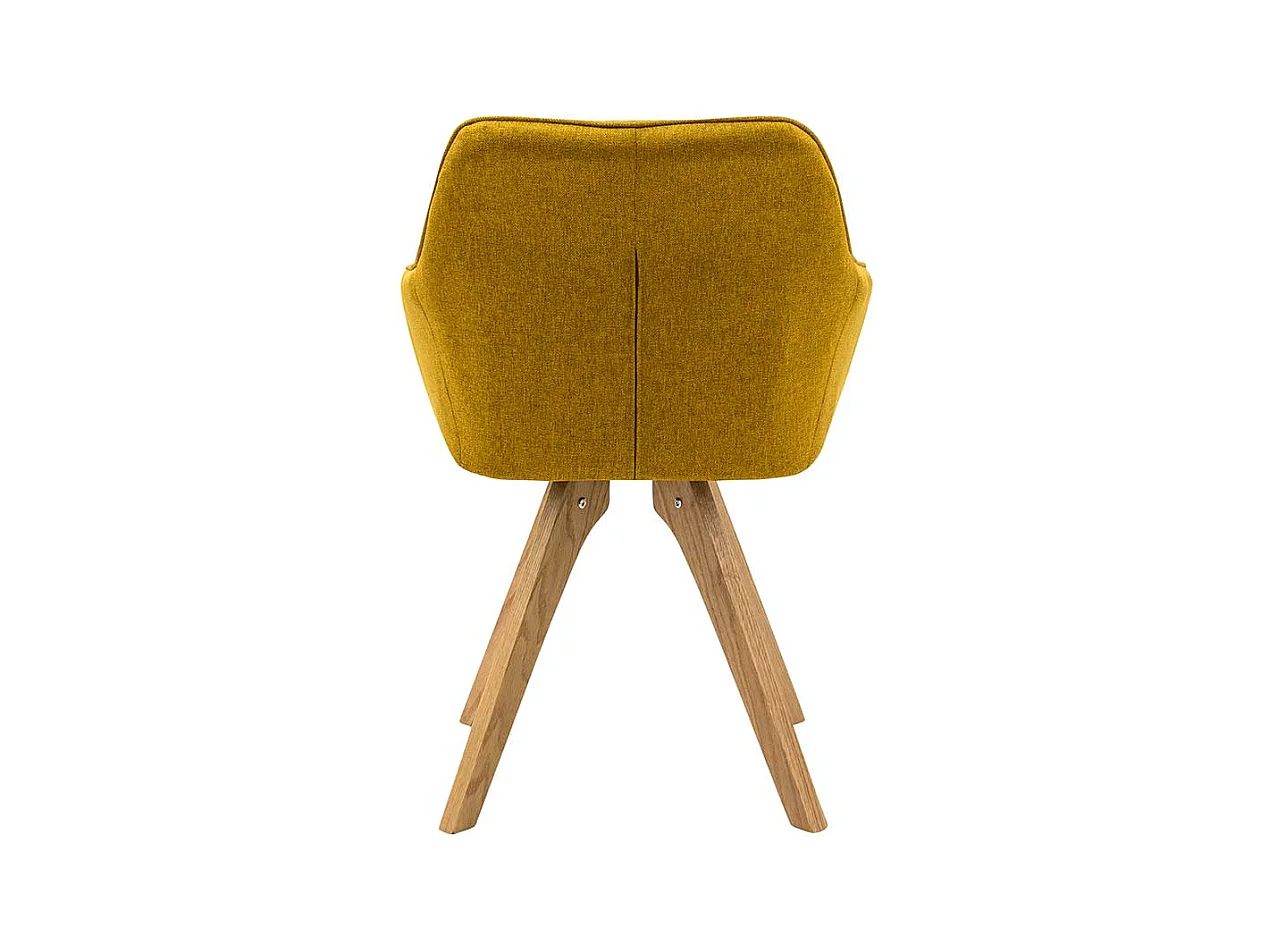 Armlehnenstühle in Gelb Webstoff Eiche Massivholzgestell (2er Set)