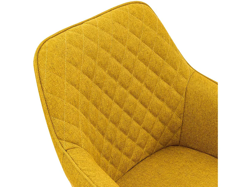 Armlehnenstühle in Gelb Webstoff Eiche Massivholzgestell (2er Set)