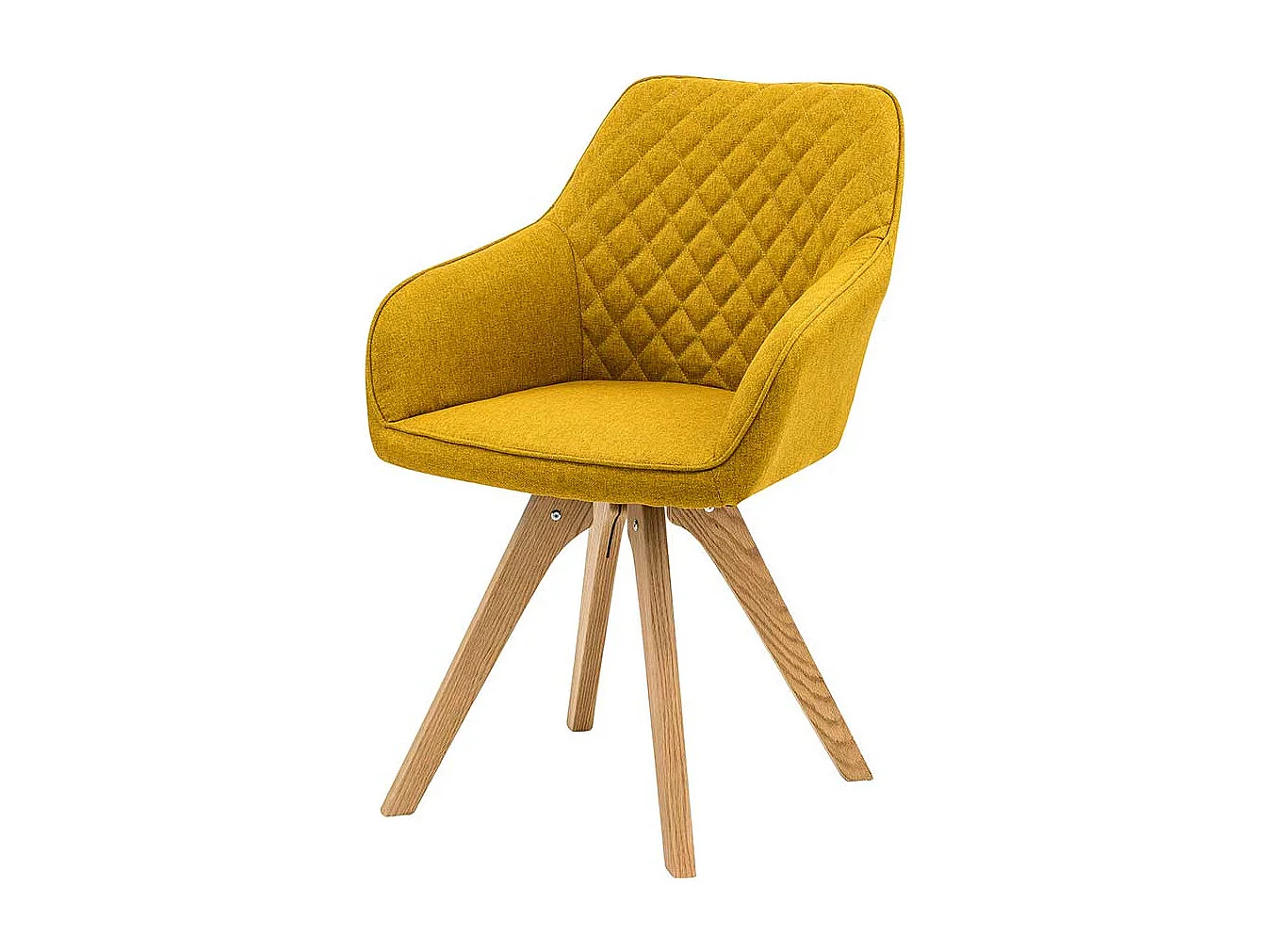 Armlehnenstühle in Gelb Webstoff Eiche Massivholzgestell (2er Set)
