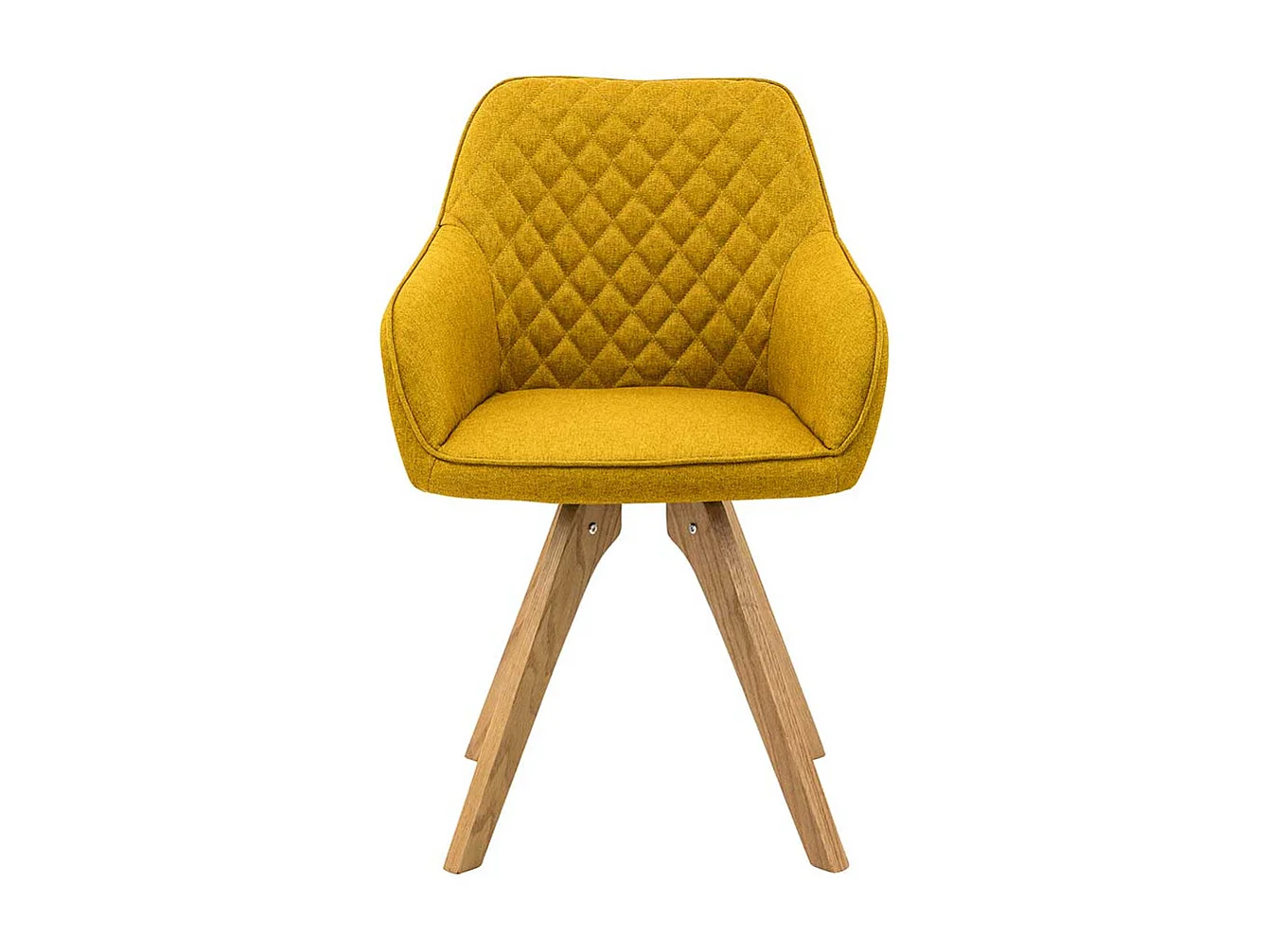 Armlehnenstühle in Gelb Webstoff Eiche Massivholzgestell (2er Set)