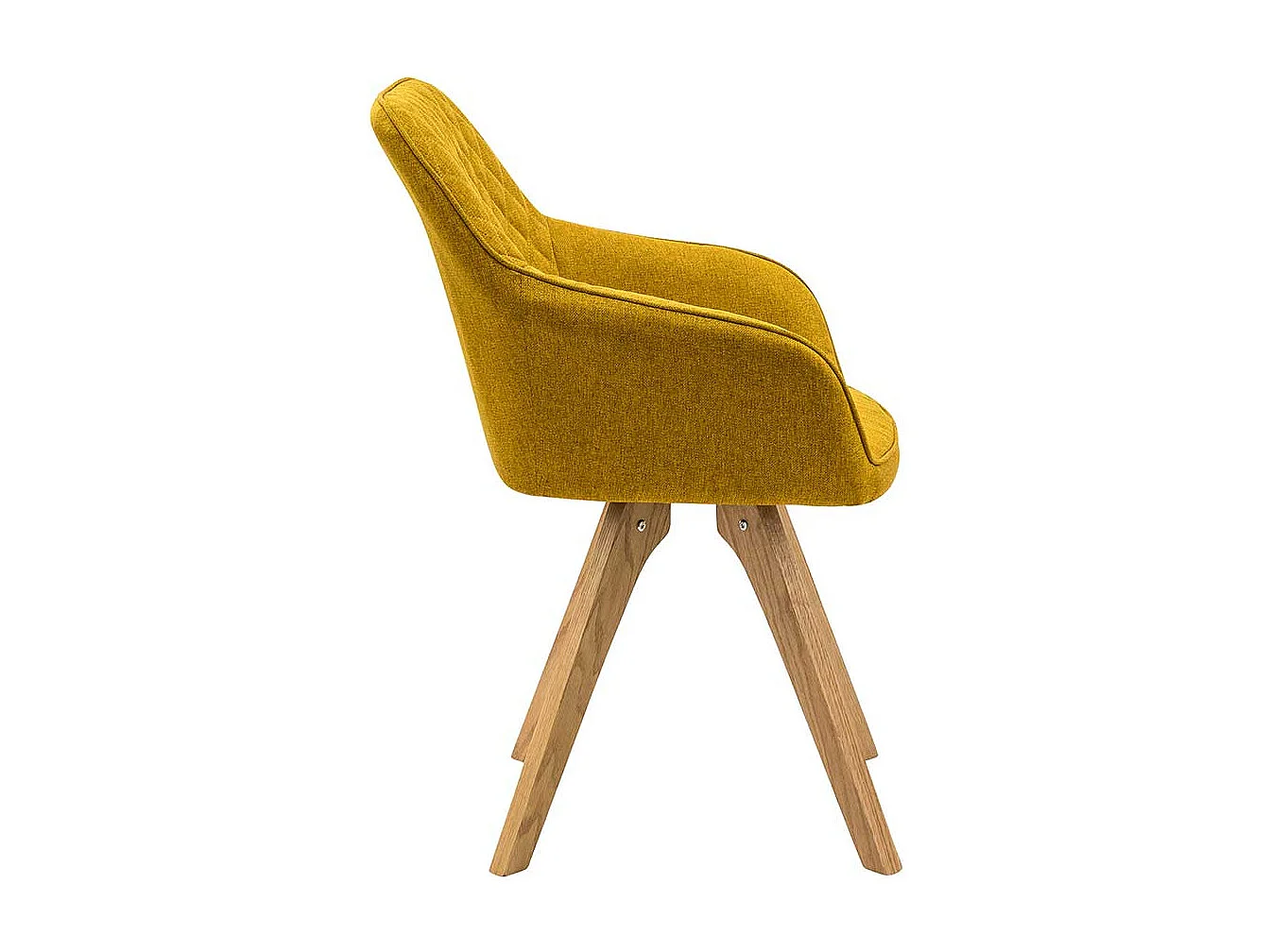 Armlehnenstühle in Gelb Webstoff Eiche Massivholzgestell (2er Set)