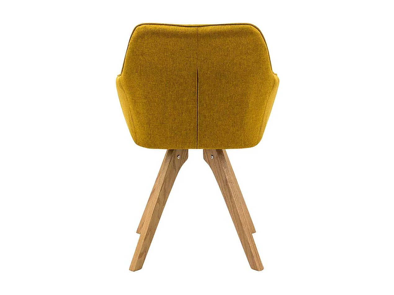 Armlehnenstühle in Gelb Webstoff Eiche Massivholzgestell (2er Set)