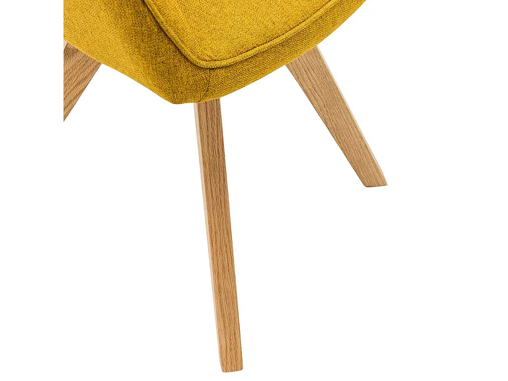 Armlehnenstühle in Gelb Webstoff Eiche Massivholzgestell (2er Set)