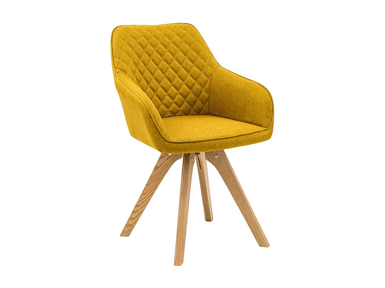 Armlehnenstühle in Gelb Webstoff Eiche Massivholzgestell (2er Set)