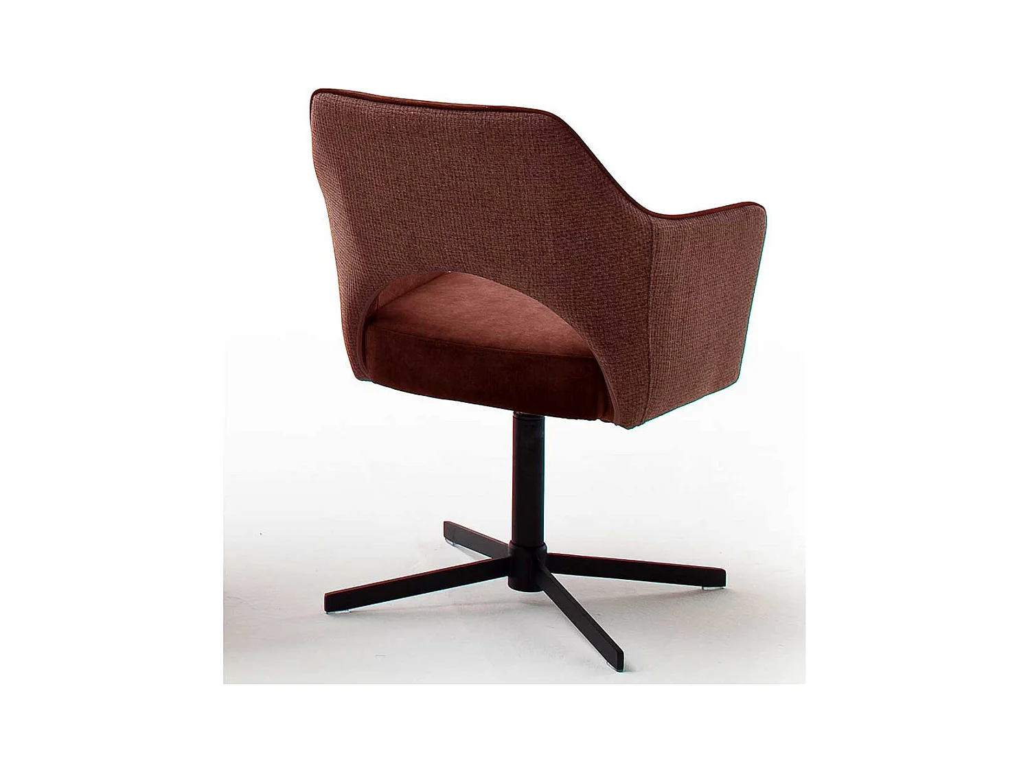 Drehstuhl in Rostfarben und Schwarz Retrostil (2er Set)
