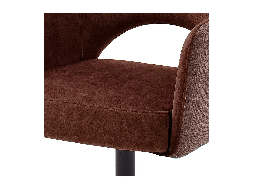 Drehstuhl in Rostfarben und Schwarz Retrostil (2er Set)