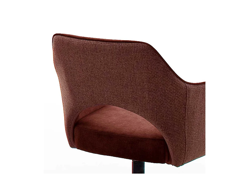 Drehstuhl in Rostfarben und Schwarz Retrostil (2er Set)
