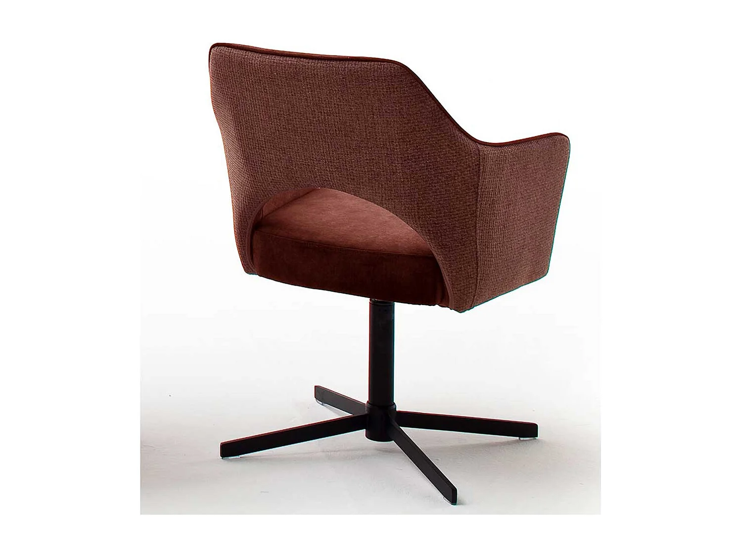 Drehstuhl in Rostfarben und Schwarz Retrostil (2er Set)