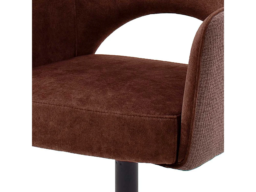 Drehstuhl in Rostfarben und Schwarz Retrostil (2er Set)