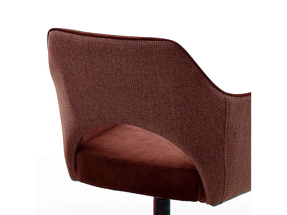 Drehstuhl in Rostfarben und Schwarz Retrostil (2er Set)