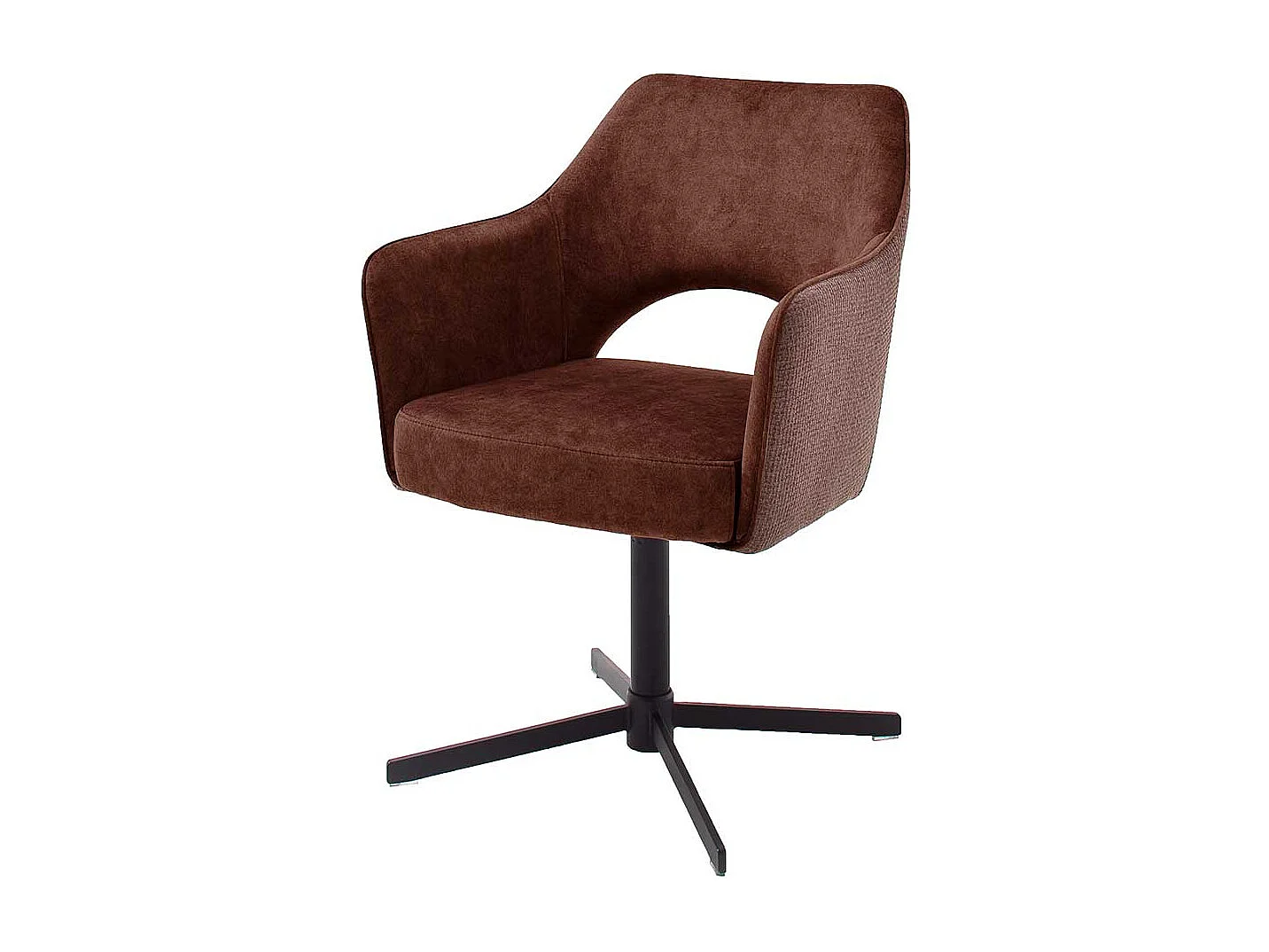 Drehstuhl in Rostfarben und Schwarz Retrostil (2er Set)