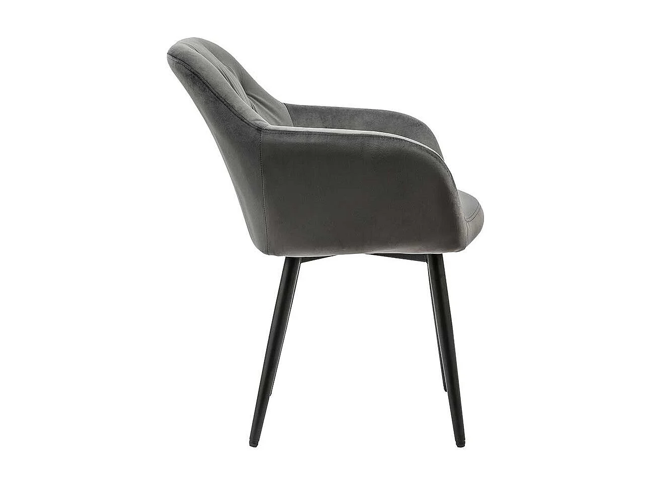 Samt Polsterstuhl in Grau Retro Design