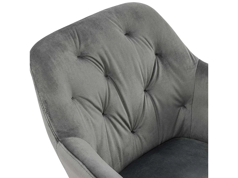 Samt Polsterstuhl in Grau Retro Design