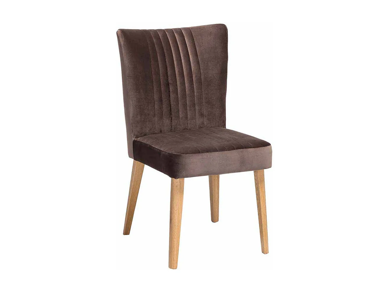 Esszimmerstuhl im Retro Look Braun Stoff