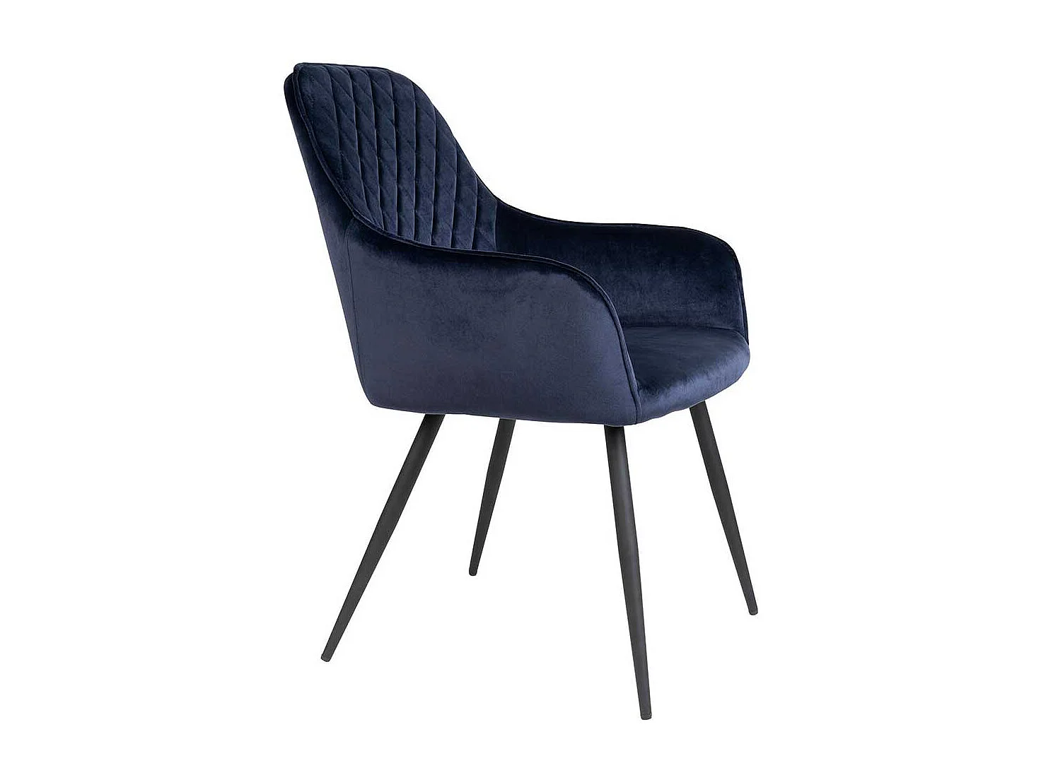 Esszimmer Polsterstühle in Dunkelblau Samt Armlehnen (2er Set)