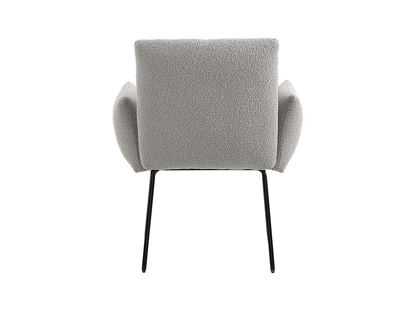 Armlehnstuhl Boucle Hellgrau mit Bügelgestell aus Metall Schwarz