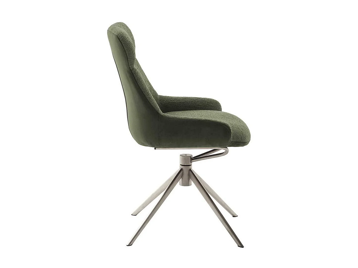 Esszimmerstuhl drehbar Boucle und Edelstahl (2er Set)