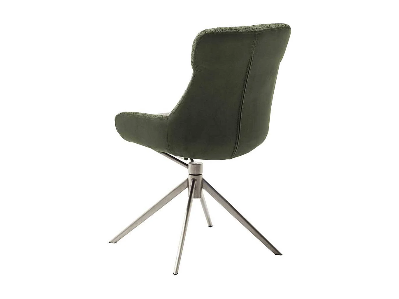 Esszimmerstuhl drehbar Boucle und Edelstahl (2er Set)