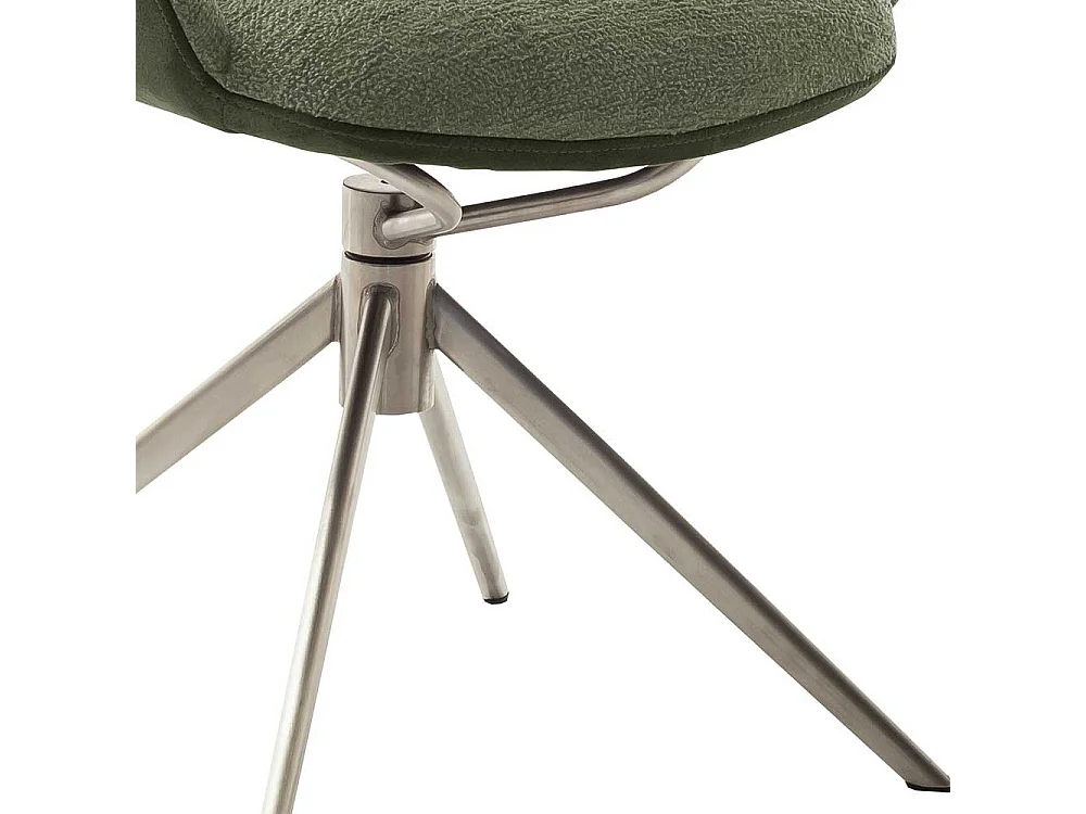 Esszimmerstuhl drehbar Boucle und Edelstahl (2er Set)