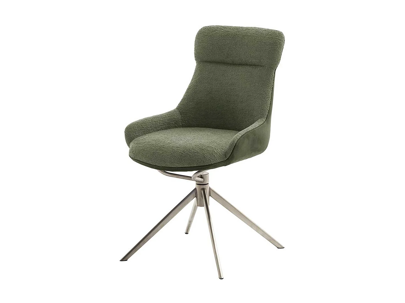 Esszimmerstuhl drehbar Boucle und Edelstahl (2er Set)