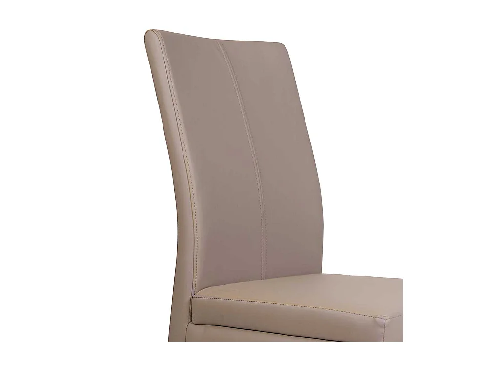 Schwingstühle in Beige Kunstleder Edelstahl (2er Set)