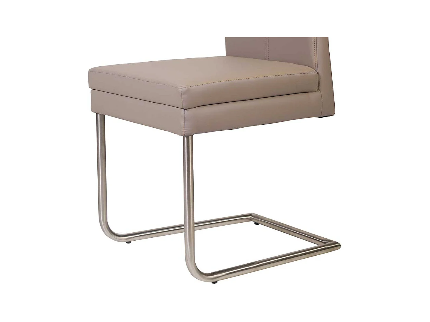 Schwingstühle in Beige Kunstleder Edelstahl (2er Set)