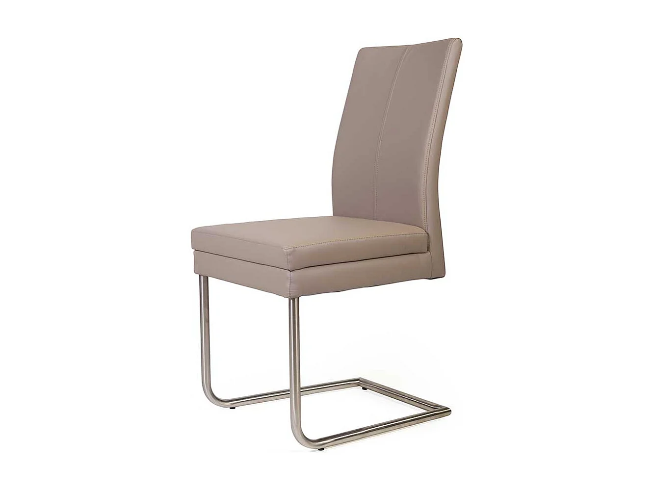 Schwingstühle in Beige Kunstleder Edelstahl (2er Set)