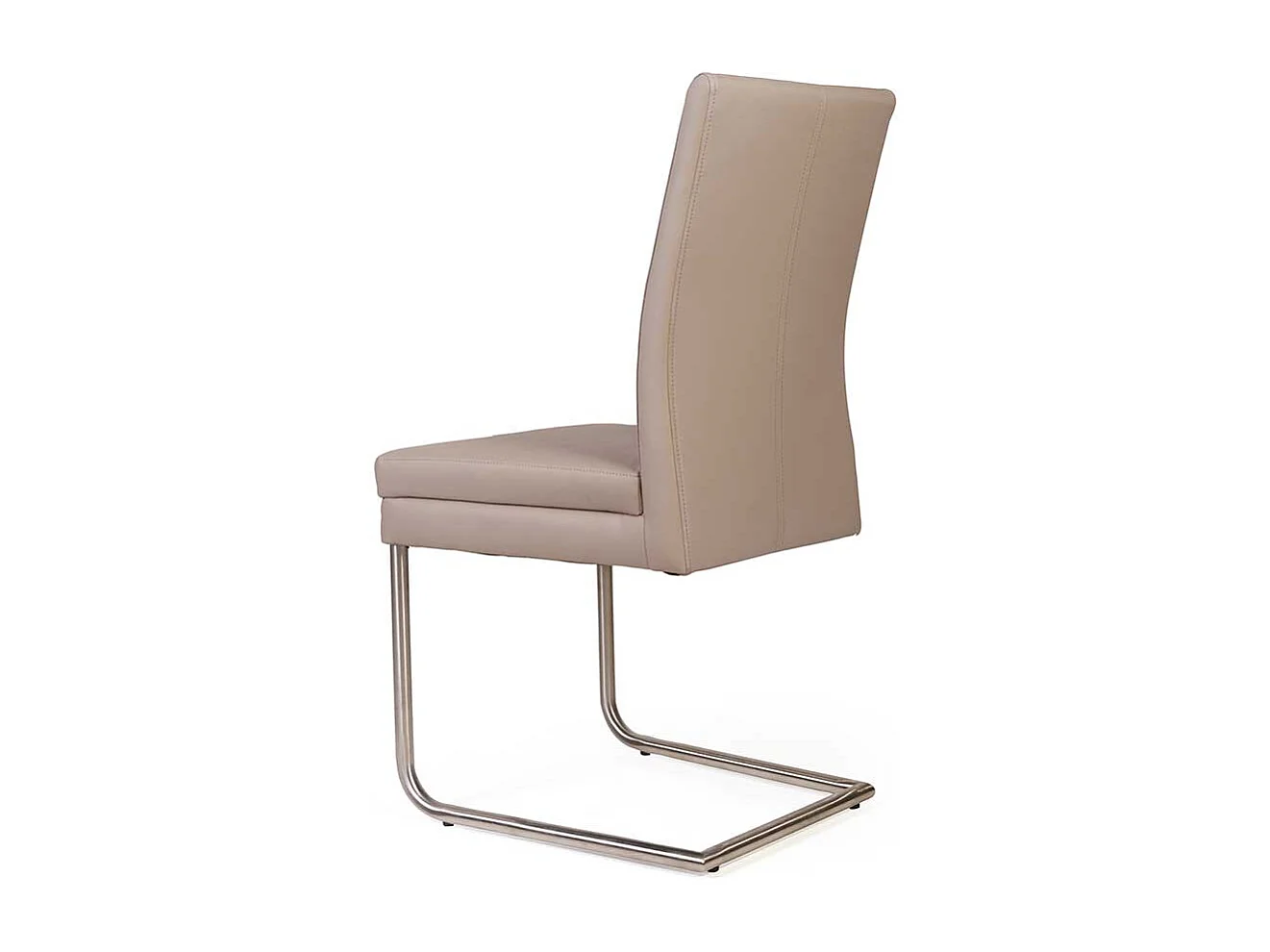 Schwingstühle in Beige Kunstleder Edelstahl (2er Set)