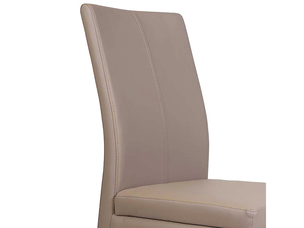 Schwingstühle in Beige Kunstleder Edelstahl (2er Set)