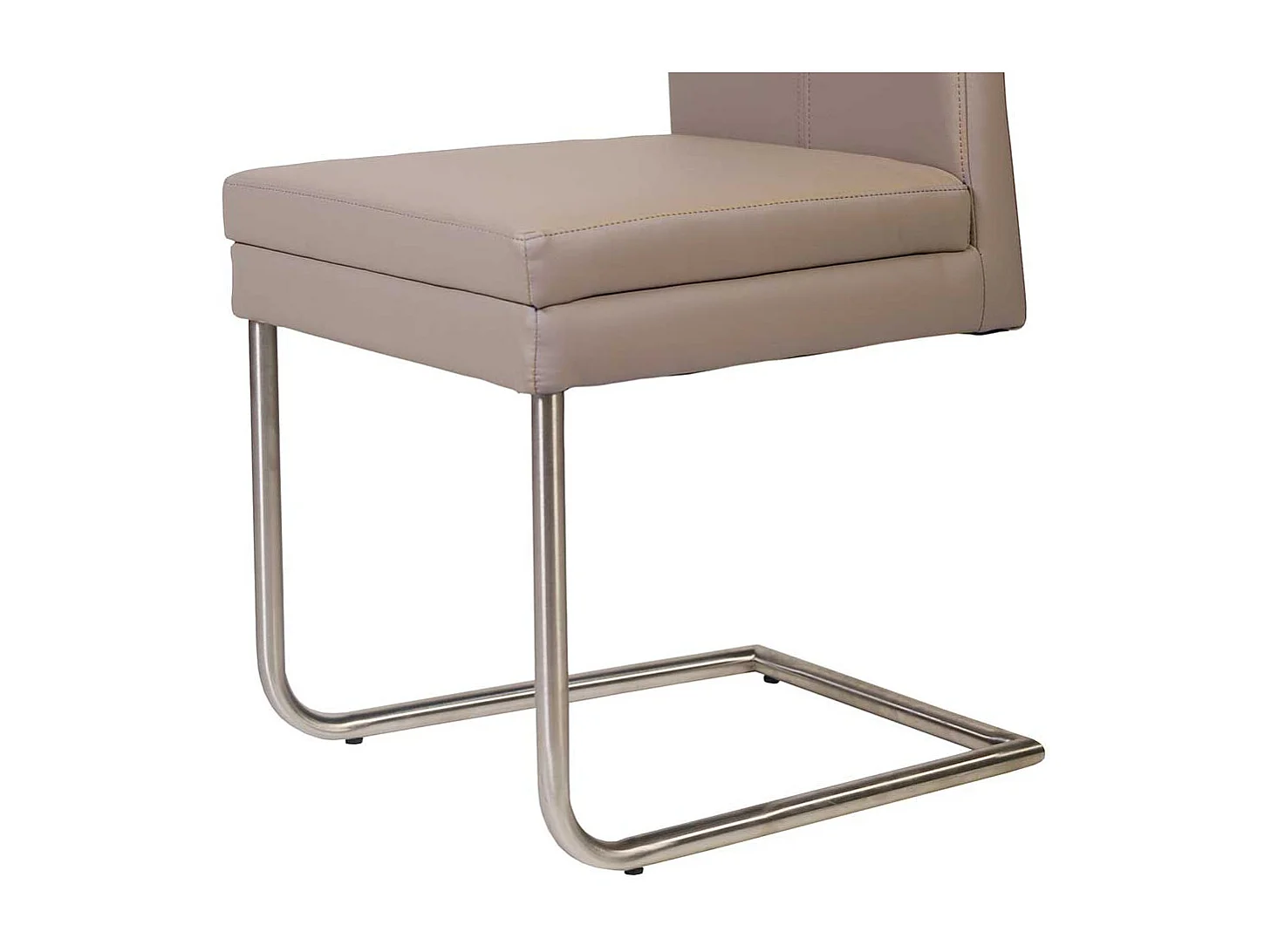 Schwingstühle in Beige Kunstleder Edelstahl (2er Set)