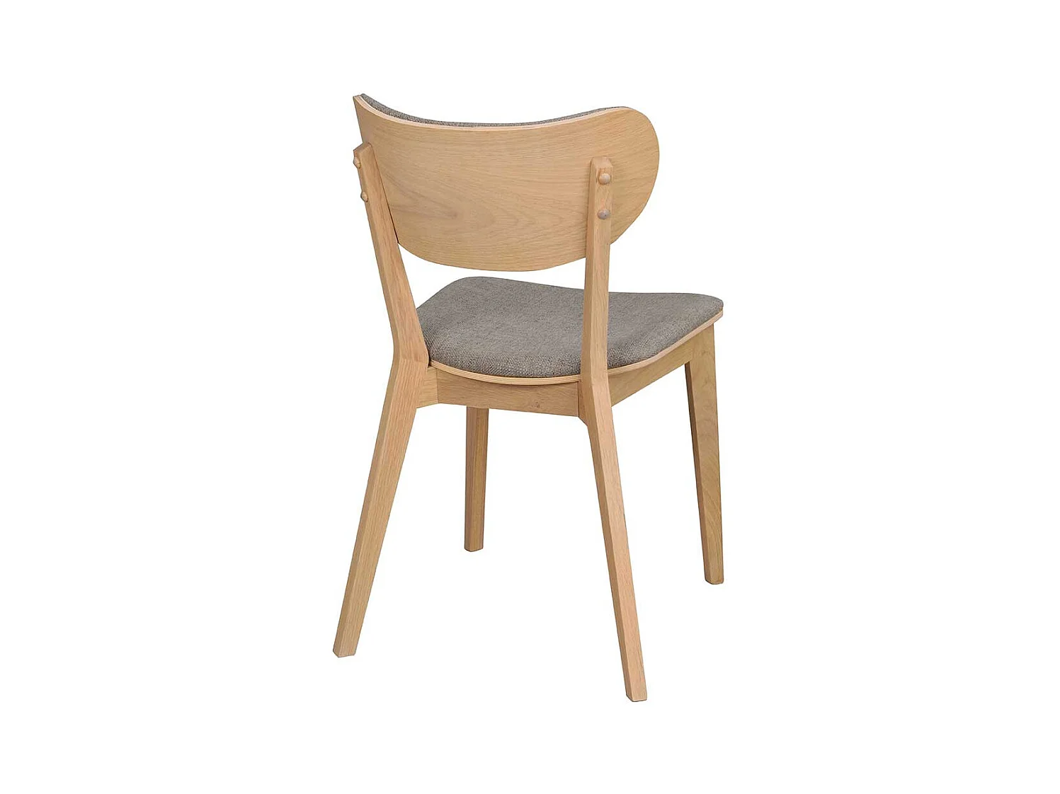 Stühle aus Eiche Massivholz Webstoff Bezug in Hellgrau (2er Set)