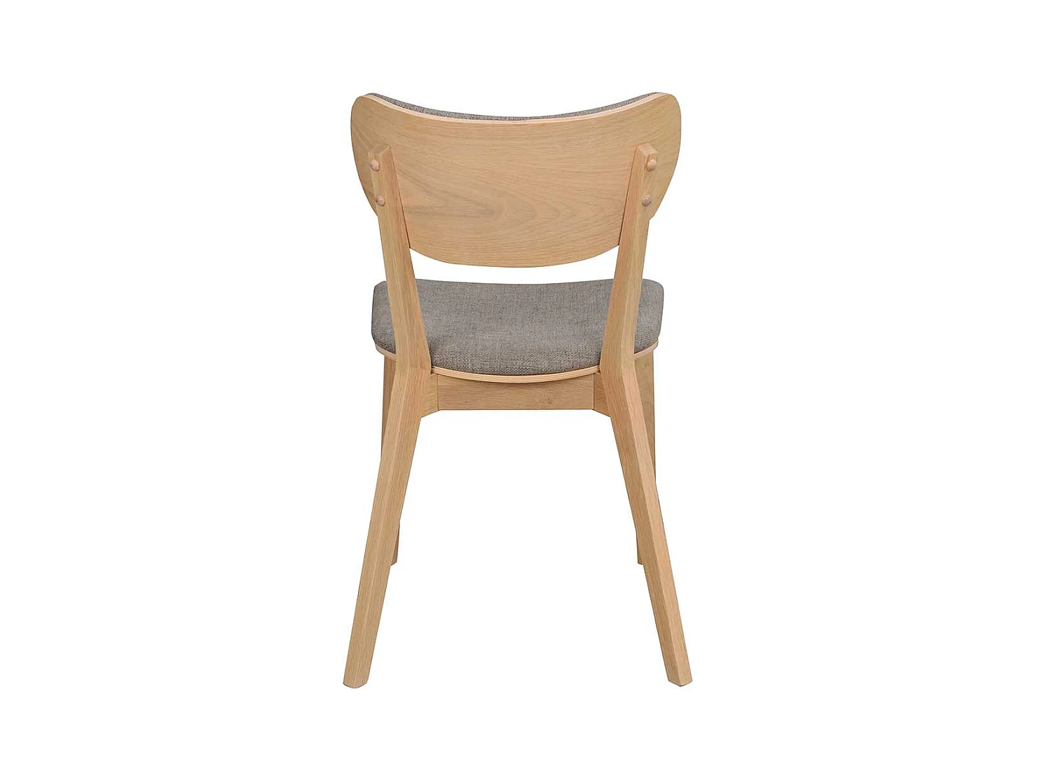 Stühle aus Eiche Massivholz Webstoff Bezug in Hellgrau (2er Set)