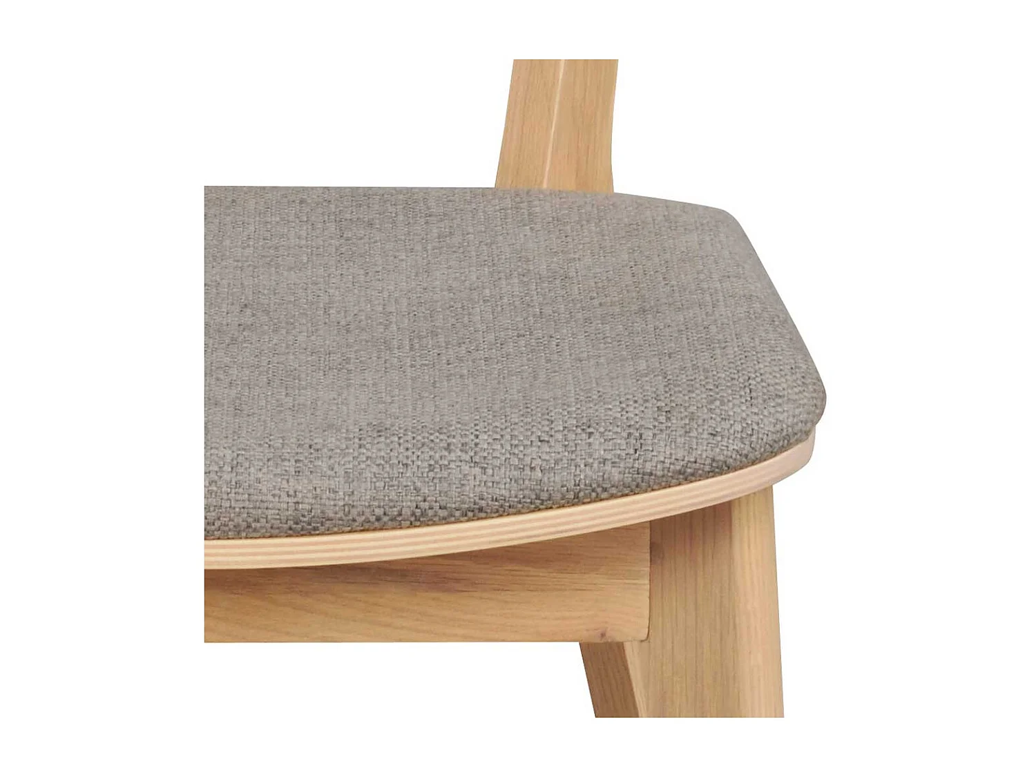 Stühle aus Eiche Massivholz Webstoff Bezug in Hellgrau (2er Set)