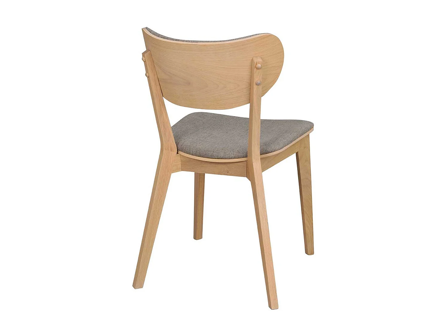 Stühle aus Eiche Massivholz Webstoff Bezug in Hellgrau (2er Set)
