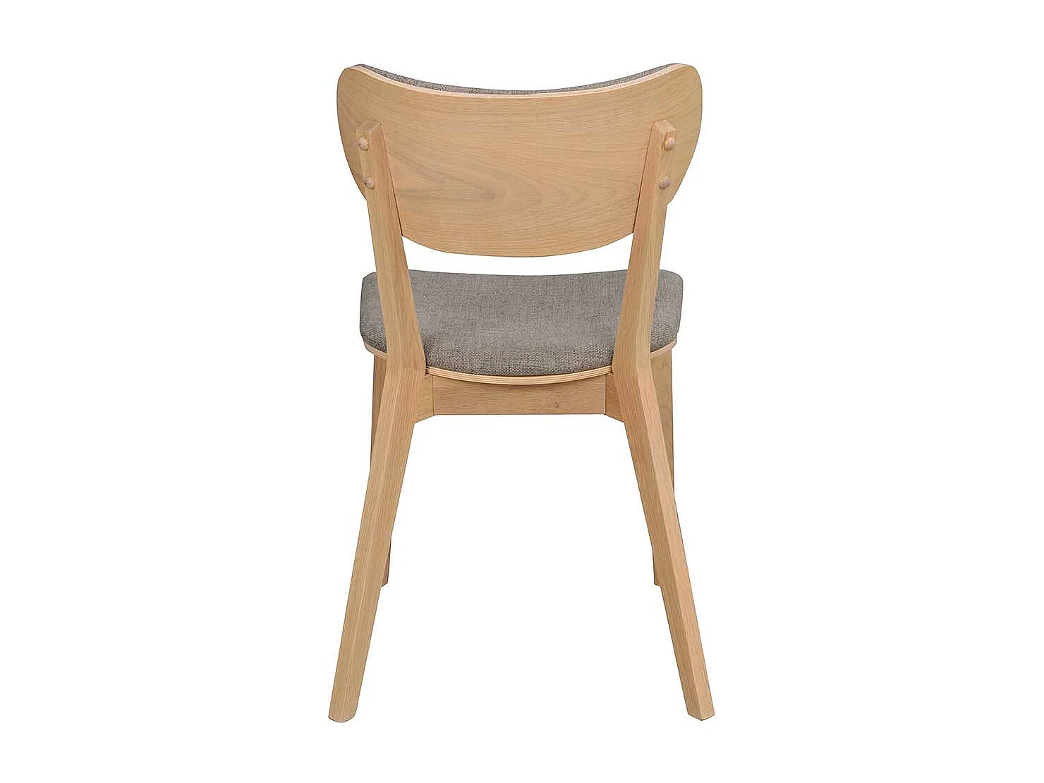 Stühle aus Eiche Massivholz Webstoff Bezug in Hellgrau (2er Set)