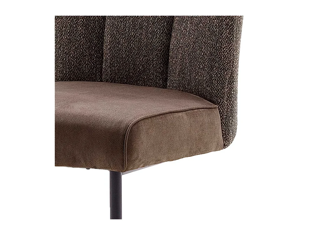 Freischwinger in Hellbraun und Schwarz hoher Lehne (2er Set)