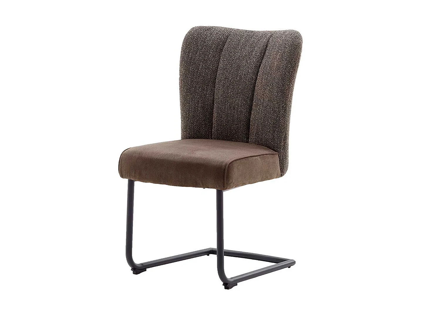 Freischwinger in Hellbraun und Schwarz hoher Lehne (2er Set)