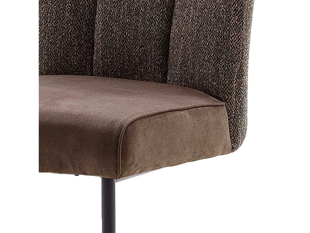 Freischwinger in Hellbraun und Schwarz hoher Lehne (2er Set)