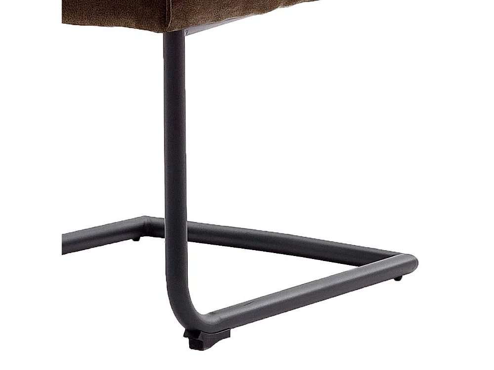 Freischwinger in Hellbraun und Schwarz hoher Lehne (2er Set)