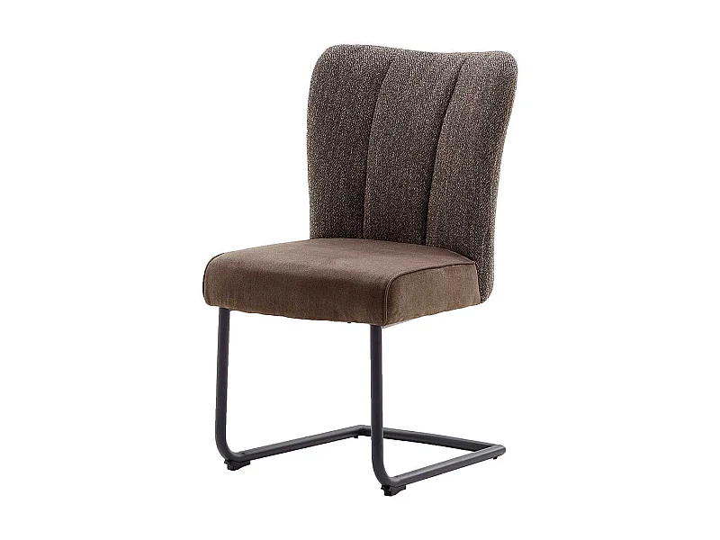 Freischwinger in Hellbraun und Schwarz hoher Lehne (2er Set)