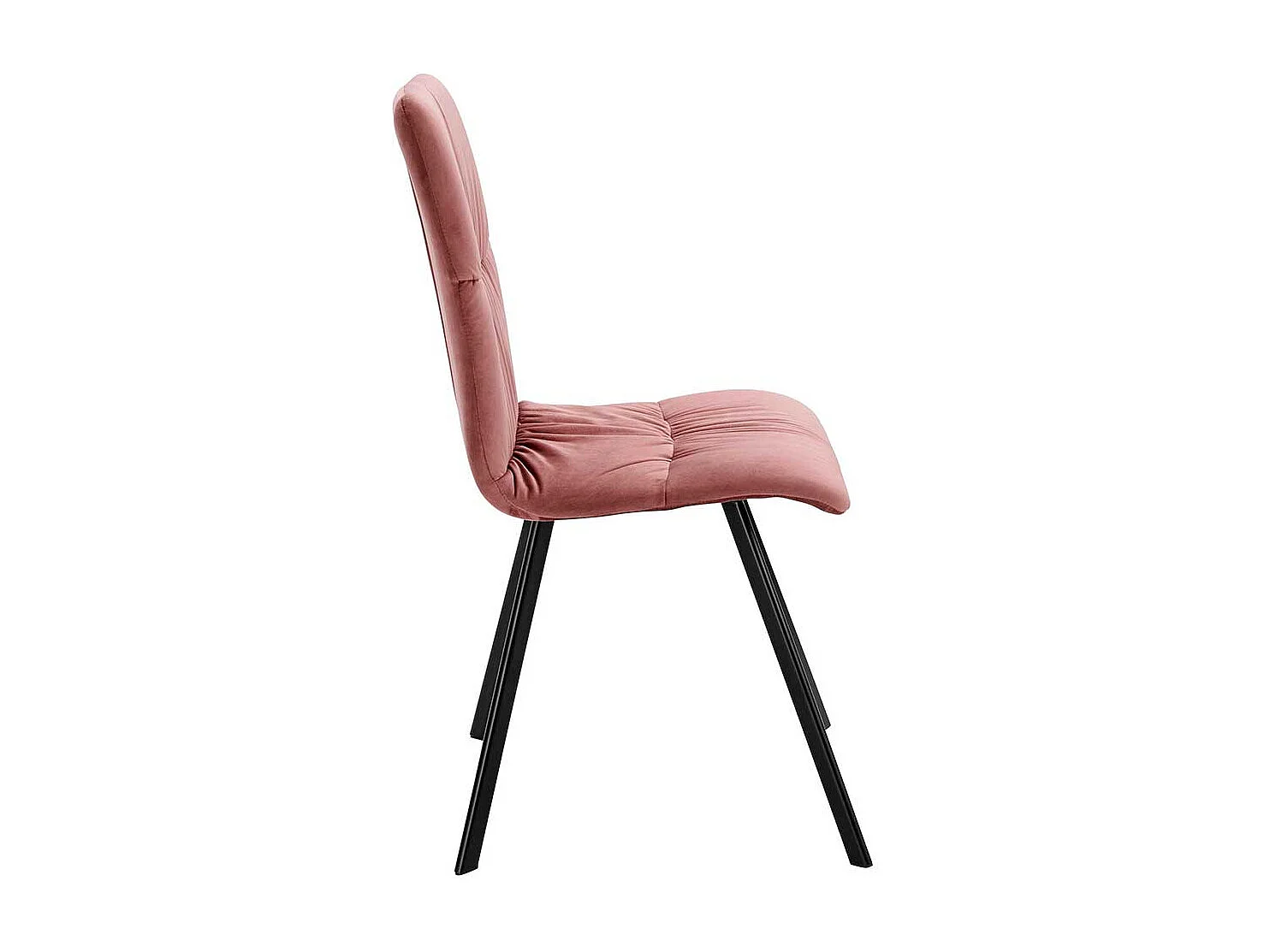 Samt Esstisch Stühle in Altrosa und Schwarz Gestell aus Metall (2er Set)