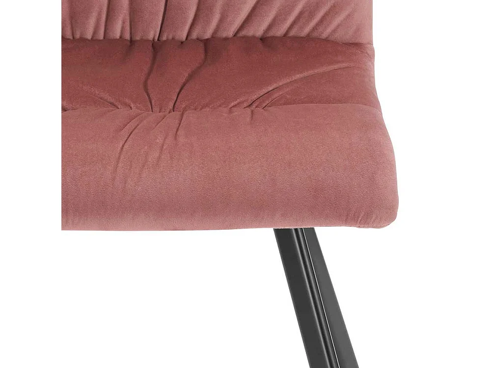 Samt Esstisch Stühle in Altrosa und Schwarz Gestell aus Metall (2er Set)
