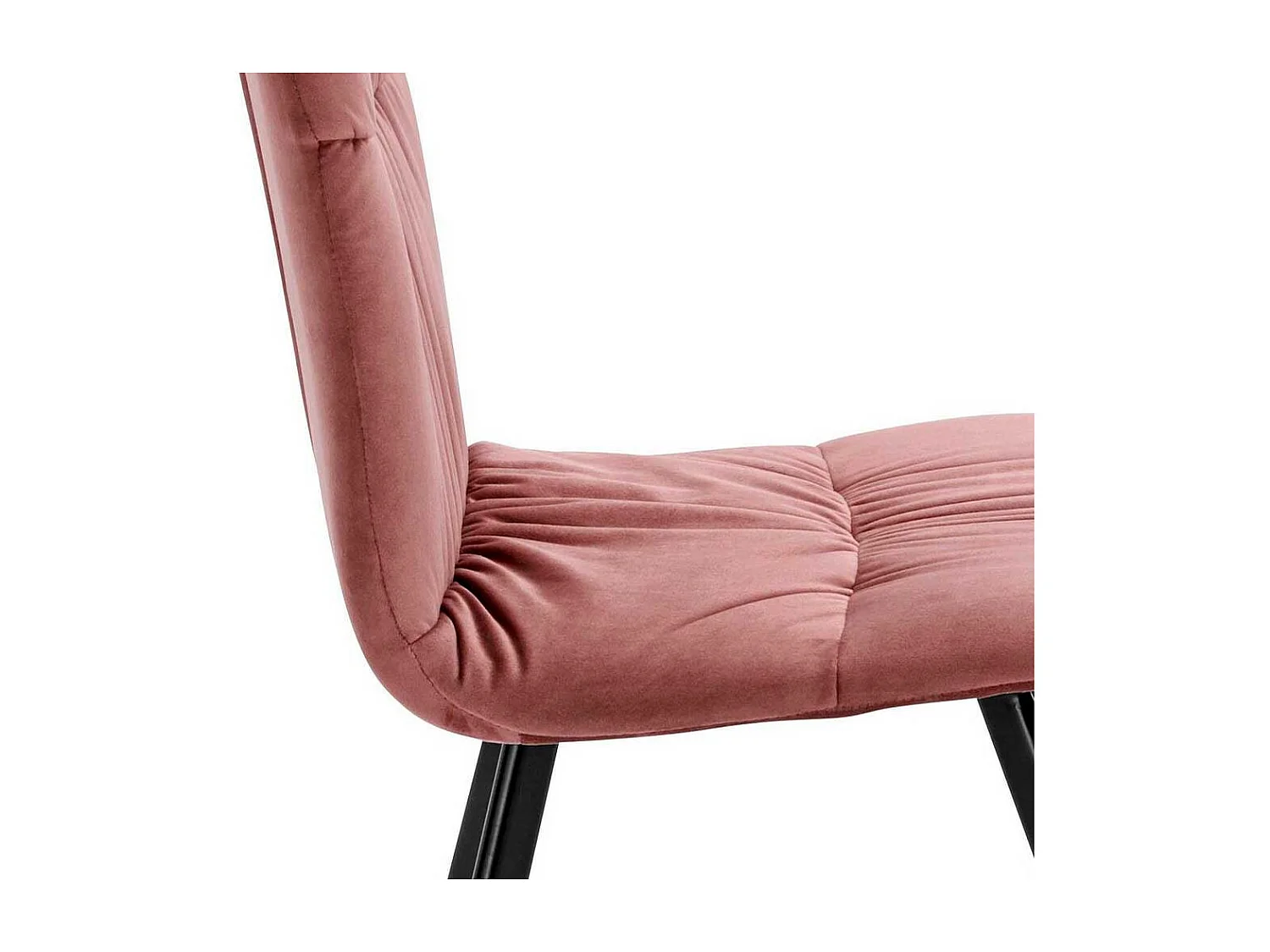 Samt Esstisch Stühle in Altrosa und Schwarz Gestell aus Metall (2er Set)
