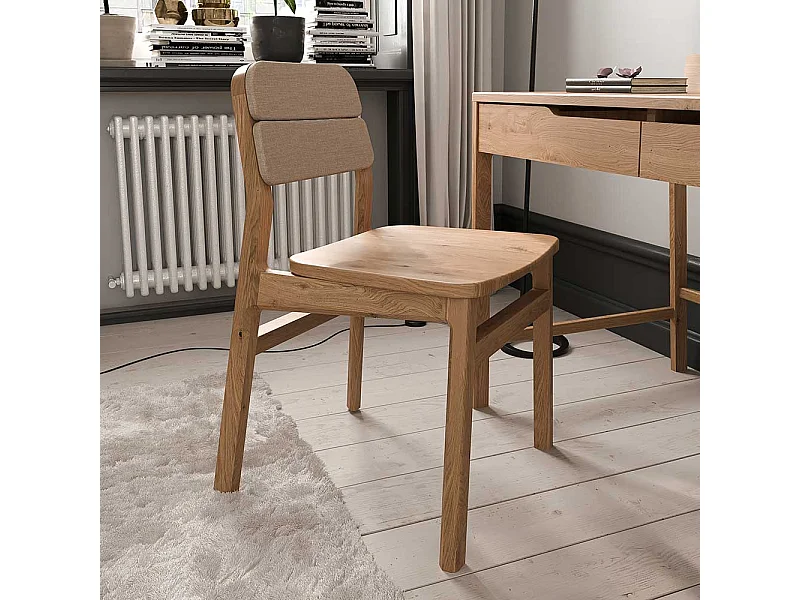 Esszimmerstuhl Stuhl mit gepolsterter Rückenlehne - Gestell aus Massivholz (2er Set)