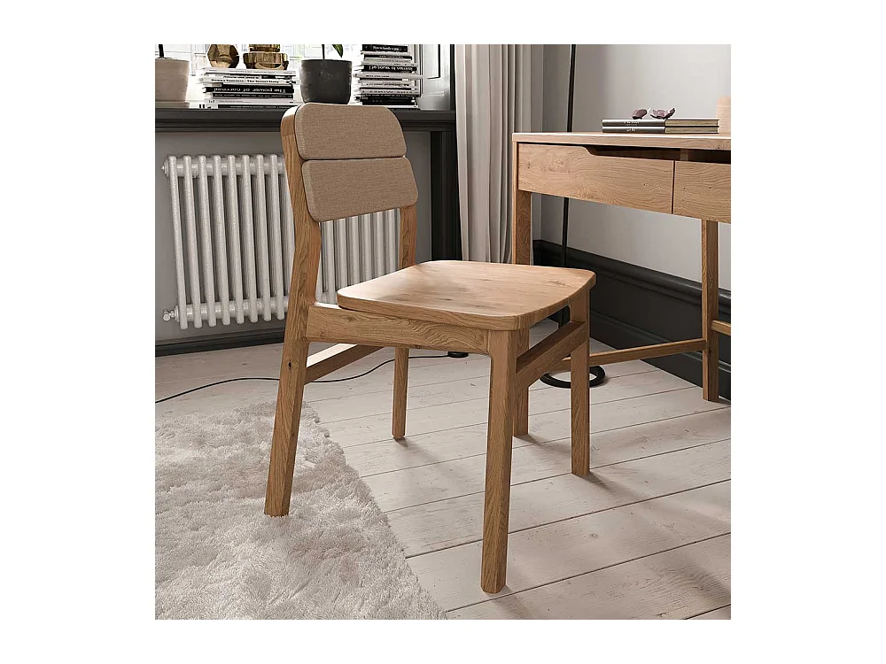 Esszimmerstuhl Stuhl mit gepolsterter Rückenlehne - Gestell aus Massivholz (2er Set)