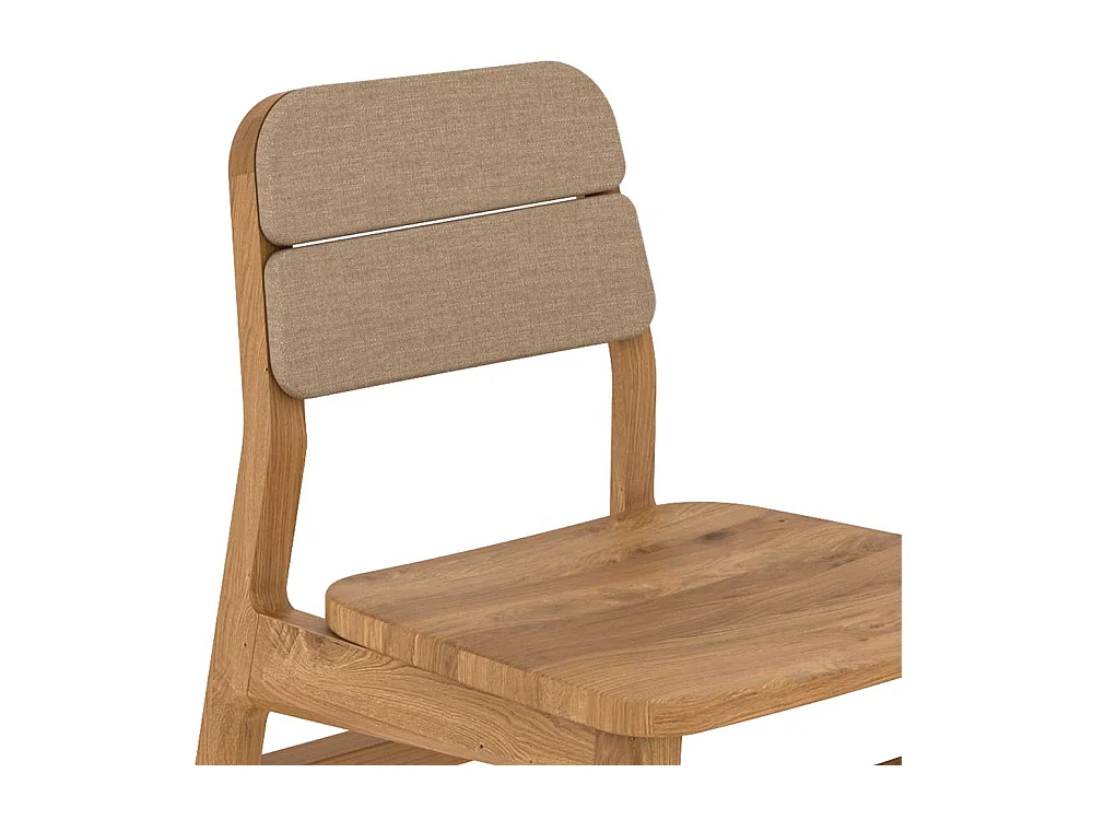 Esszimmerstuhl Stuhl mit gepolsterter Rückenlehne - Gestell aus Massivholz (2er Set)