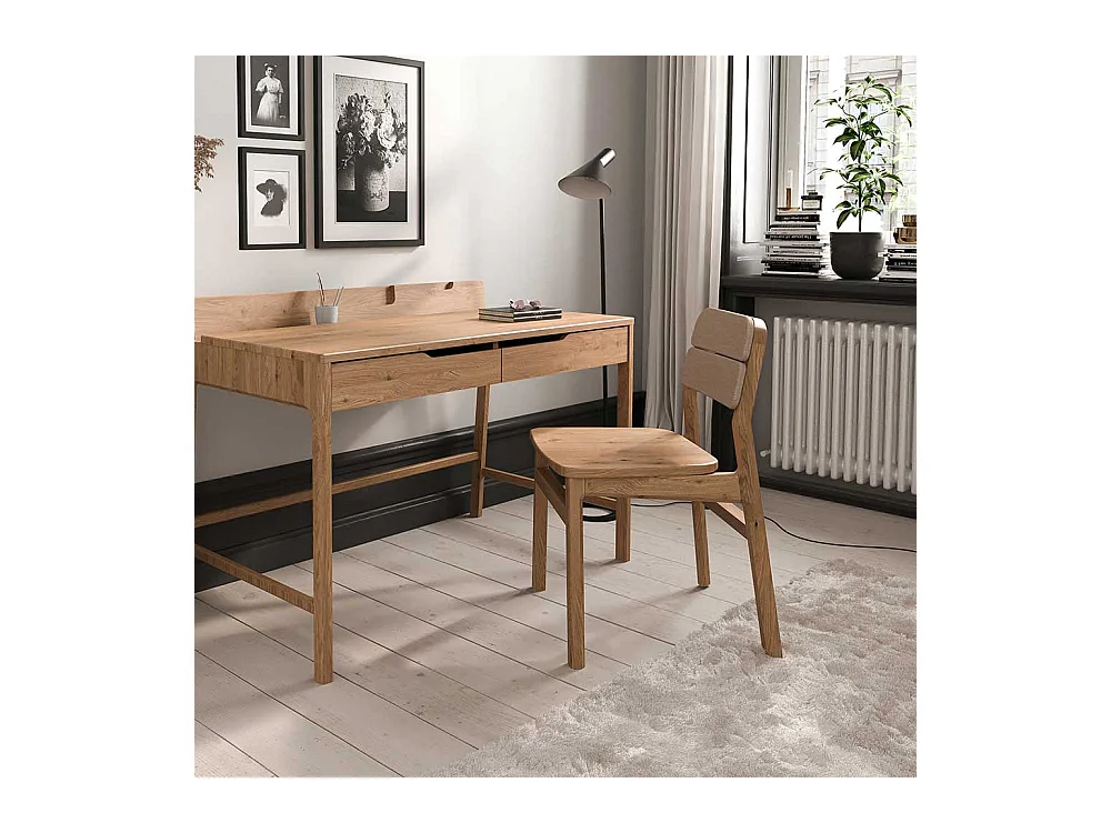 Esszimmerstuhl Stuhl mit gepolsterter Rückenlehne - Gestell aus Massivholz (2er Set)