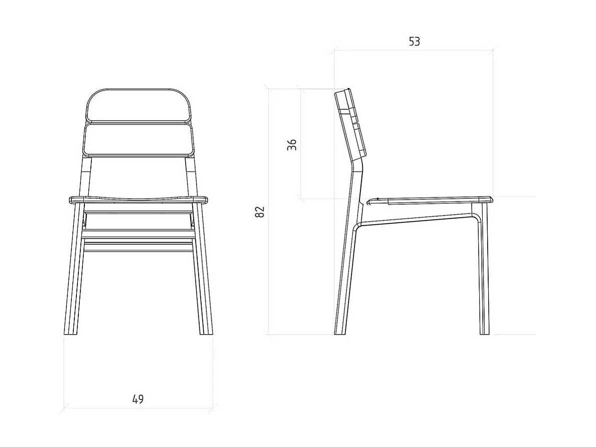 Esszimmerstuhl Stuhl mit gepolsterter Rückenlehne - Gestell aus Massivholz (2er Set)
