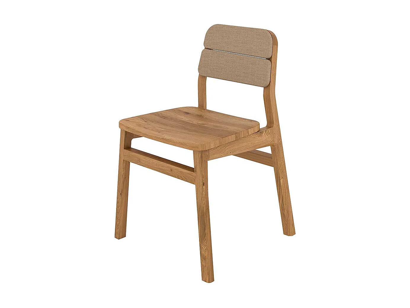 Esszimmerstuhl Stuhl mit gepolsterter Rückenlehne - Gestell aus Massivholz (2er Set)